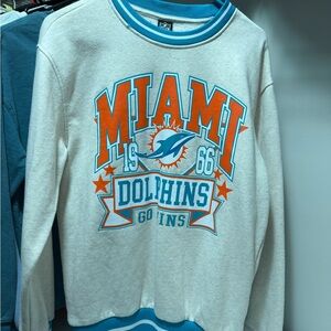 women’s NFL Team Apparel Cream and Teal Sweatshirt